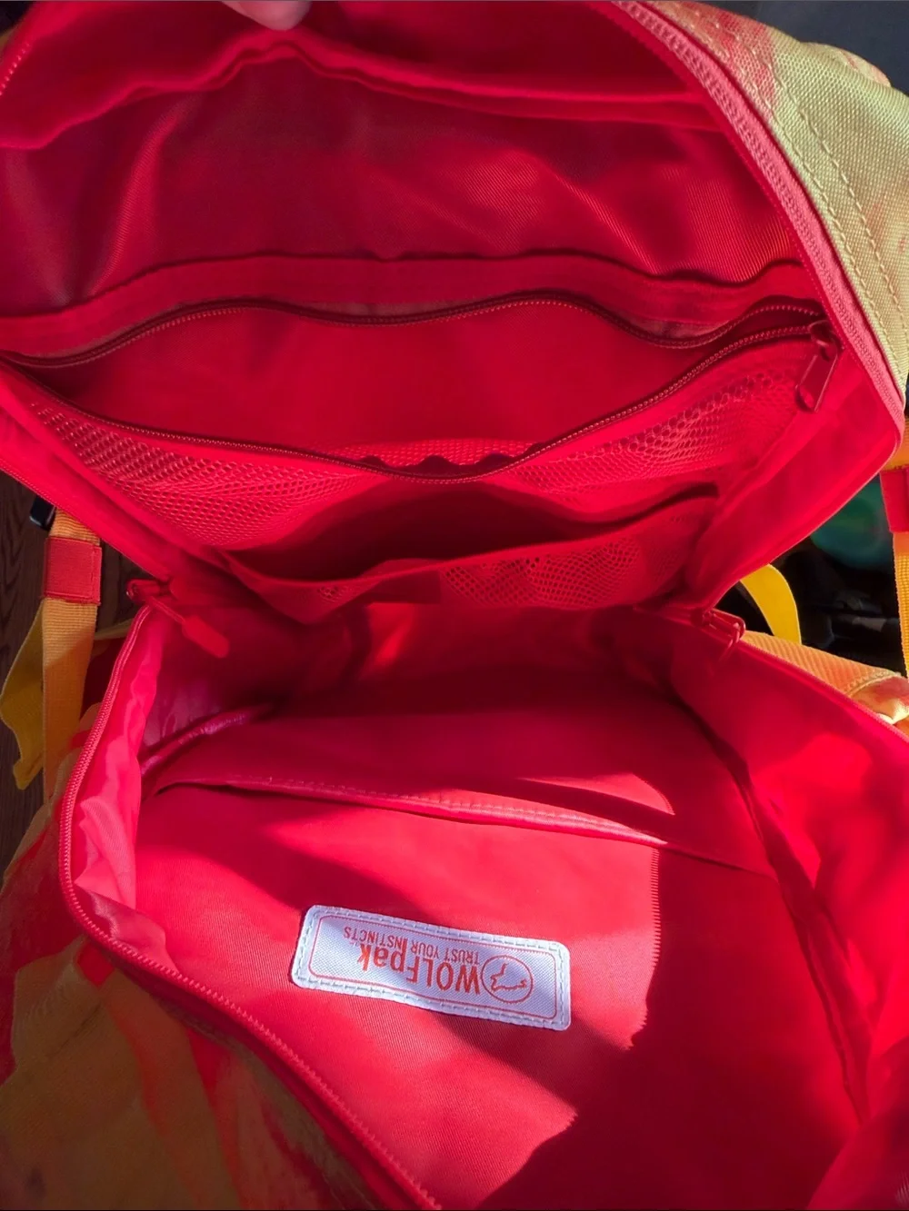 WOLFpak fire Yellow and Red Backpack
